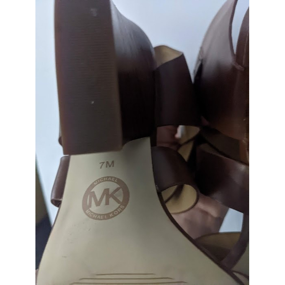 Michael Kors Brown Leather Heels 7M - Picture 7 of 8